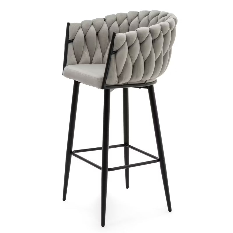Barstol Latina 54x55x95 cm Lysegrå Fløjl