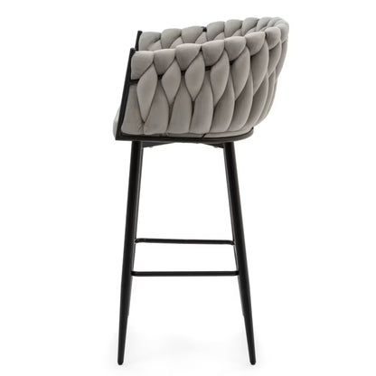 Barstol Latina 54x55x95 cm Lysegrå Fløjl