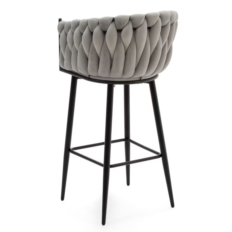Barstol Latina 54x55x95 cm Lysegrå Fløjl