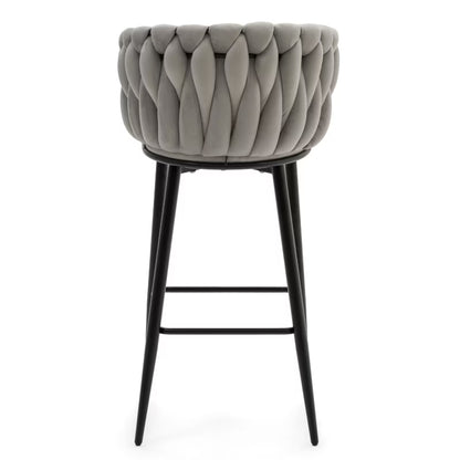 Barstol Latina 54x55x95 cm Lysegrå Fløjl