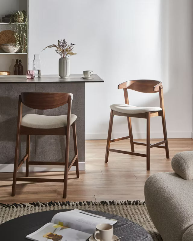 Barstol Lilly Sæt med 2 Brun/Beige