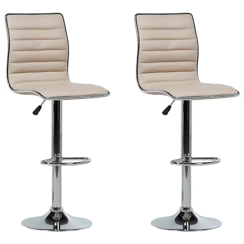 Barstol Lucerne Drejelig Kunstlæder Beige 2 Stk