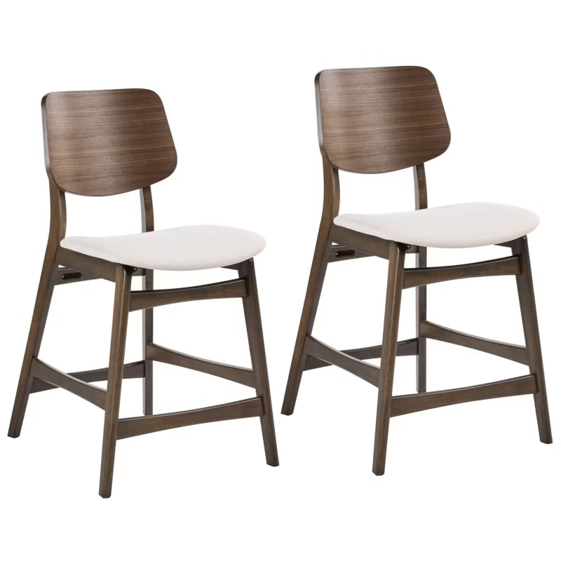 Barstol Mayer 54x62x96 cm Hvid/Brun 2 Stk