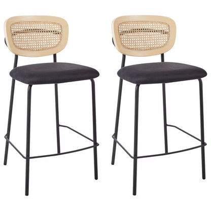 Barstol Mayetta 45x43x90 cm Rattan Sæt af 2
