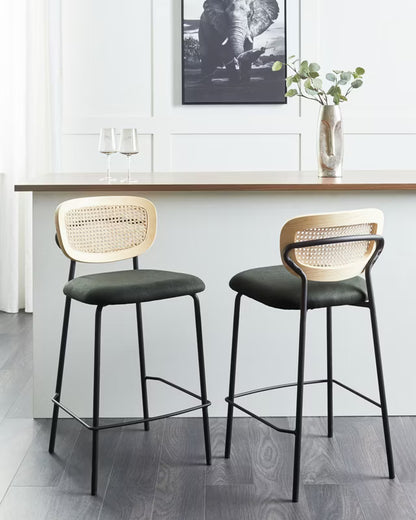 Barstol Mayetta 45x43x90 cm Rattan Sæt af 2