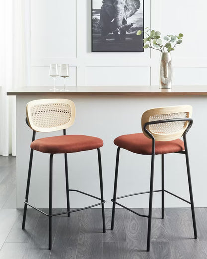 Barstol Mayetta 45x43x90 cm Rattan Sæt af 2