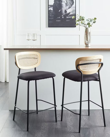 Barstol Mayetta 45x43x90 cm Rattan Sæt af 2