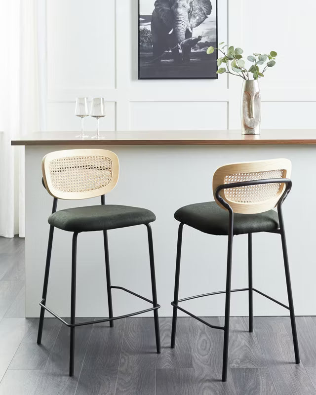 Barstol Mayetta 45x43x90 cm Rattan Sæt af 2