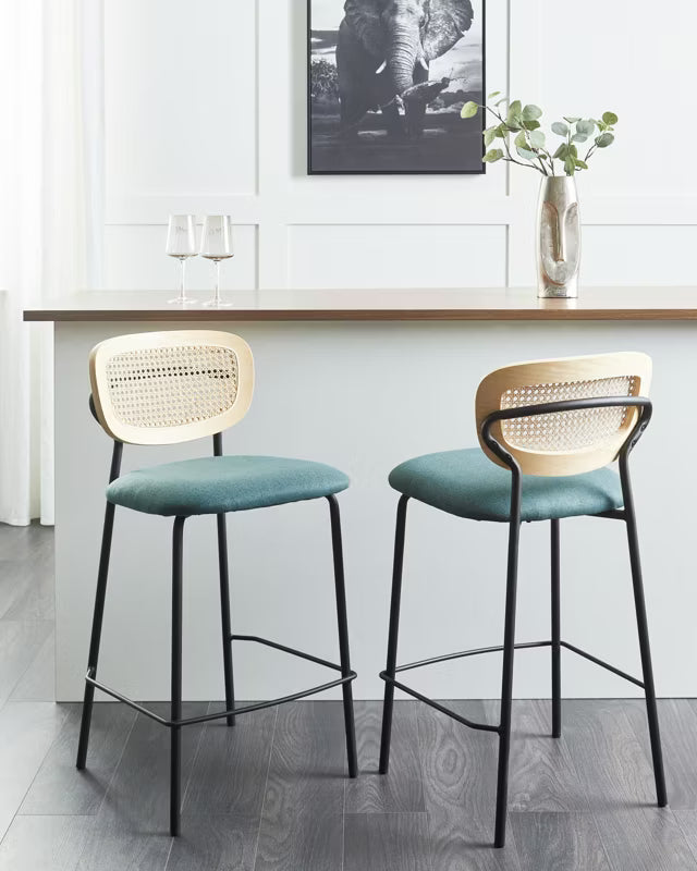 Barstol Mayetta 45x43x90 cm Rattan Sæt med 2 Stk