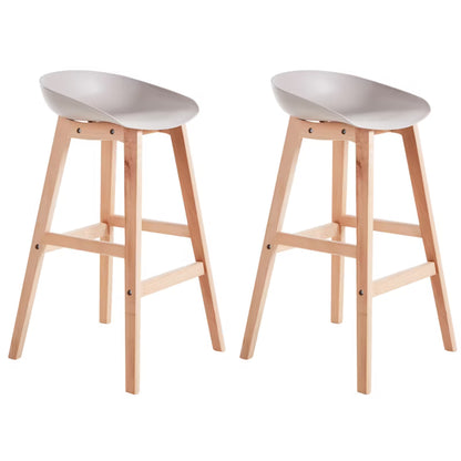 Barstol Micco 42x46x85 cm Beige Træ 2 Stk.