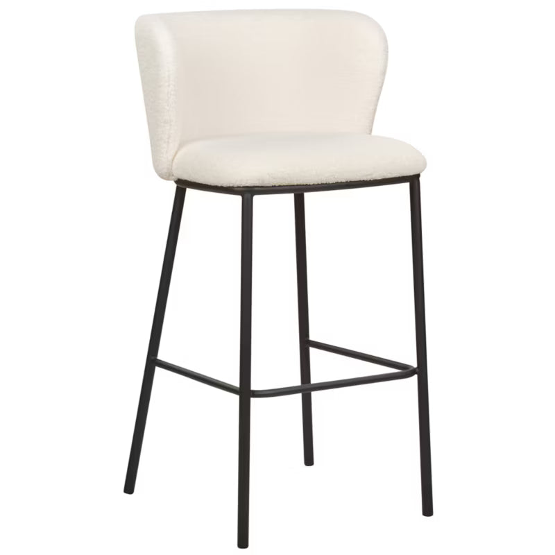 Barstol Mina Bouclé Hvid 2-Pak