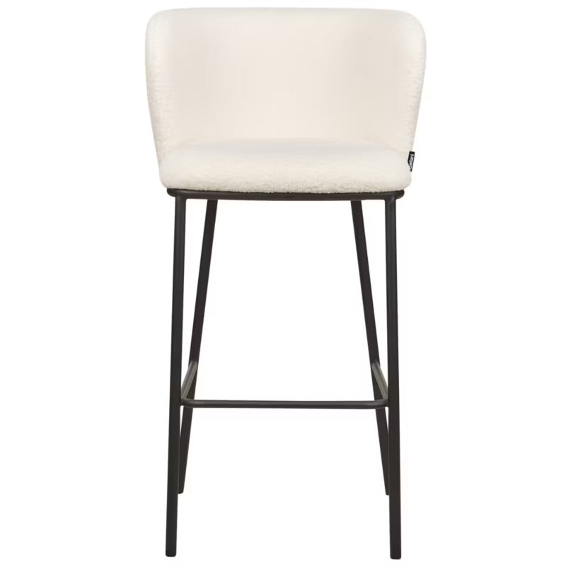 Barstol Mina Bouclé Hvid 2-Pak