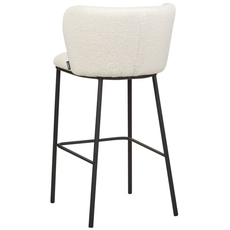 Barstol Mina Bouclé Hvid 2-Pak