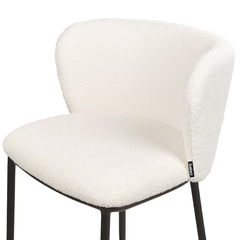 Barstol Mina Bouclé Hvid 2-Pak