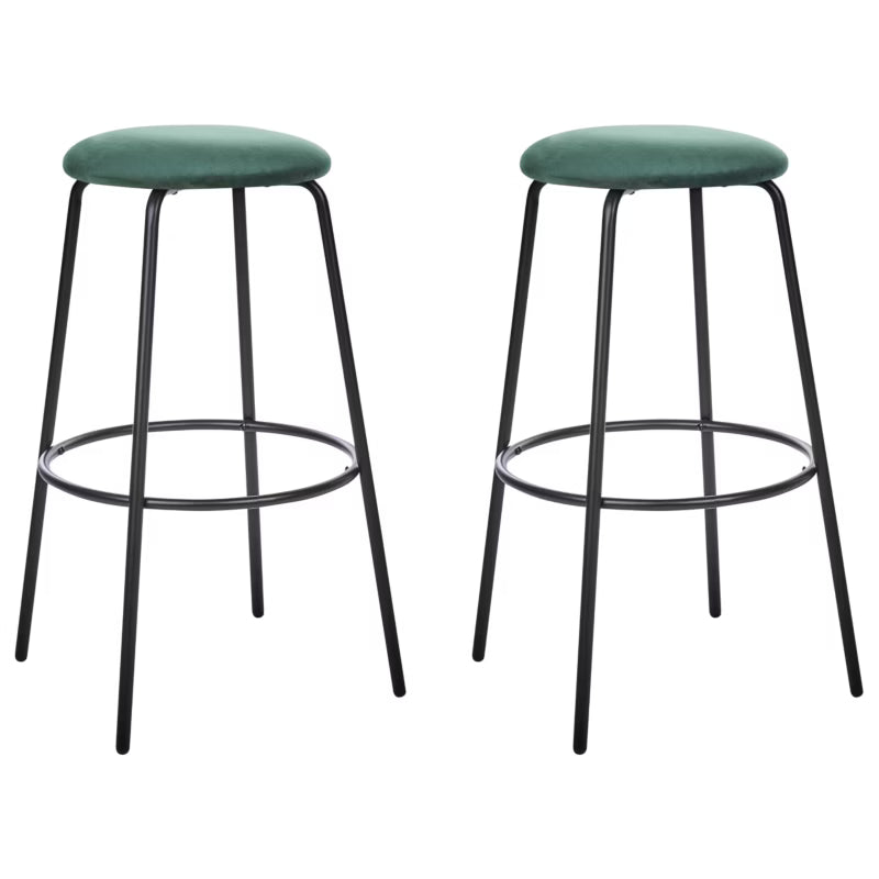 Barstol Morton 43x75 cm Smaragdgrøn Velour 2 Stk.
