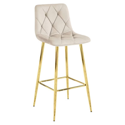 Barstol NADO 43,5x49 cm Beige med Guld Ben 2 Stk