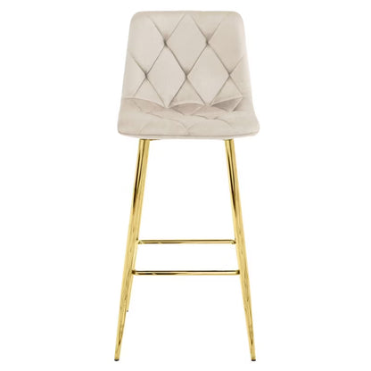 Barstol NADO 43,5x49 cm Beige med Guld Ben 2 Stk
