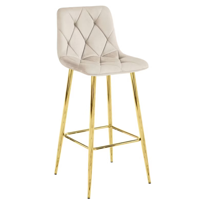 Barstol NADO 43,5x49 cm Beige med Guld Ben 2 Stk
