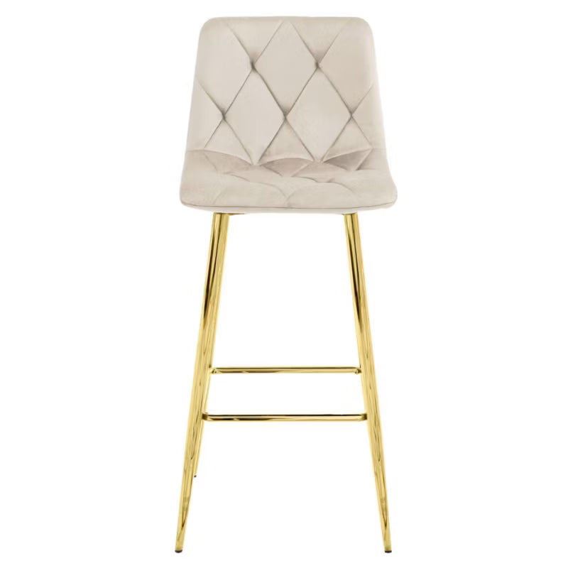 Barstol NADO 43,5x49 cm Beige med Guld Ben 2 Stk