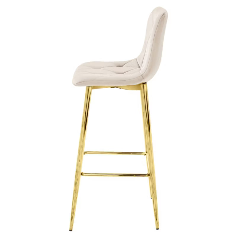Barstol NADO 43,5x49 cm Beige med Guld Ben 2 Stk