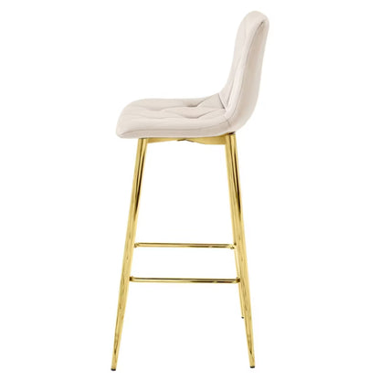 Barstol NADO 43,5x49 cm Beige med Guld Ben 2 Stk