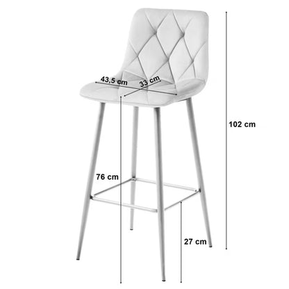 Barstol NADO 43,5x49 cm Beige med Guld Ben 2 Stk