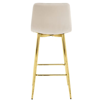 Barstol Nado Beige Fløjl Guld Ben 3 Stk.