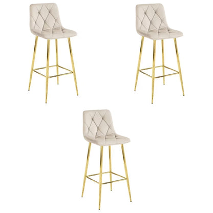 Barstol Nado Beige Fløjl Guld Ben 3 Stk.