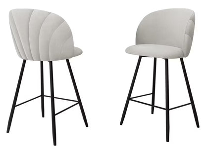Barstol Polstret 51x51x105 cm Perle Sort Stål