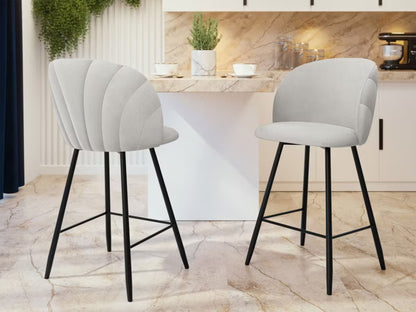 Barstol Polstret 51x51x105 cm Perle Sort Stål