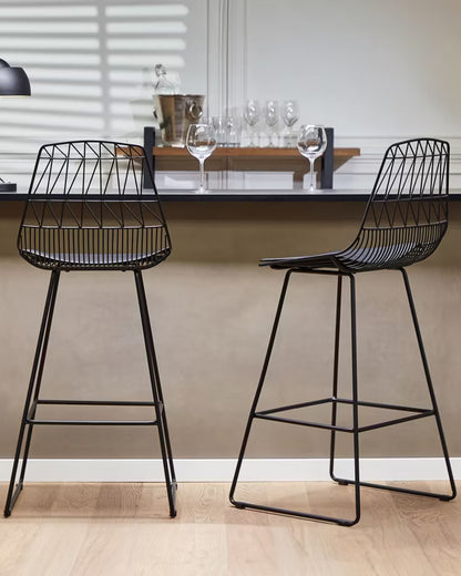 Barstol Preston Sæt af 2 Sort Metal