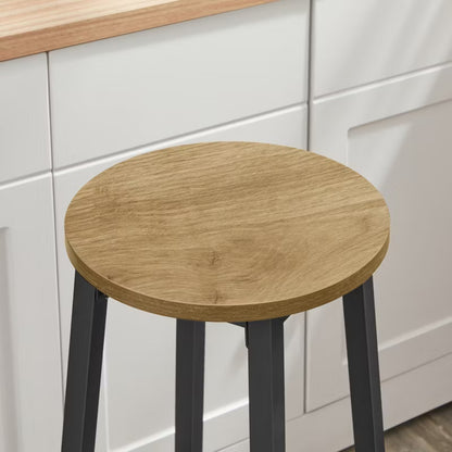 Barstol Rund Ø32x65 cm Artisan Eg og Sort Stål