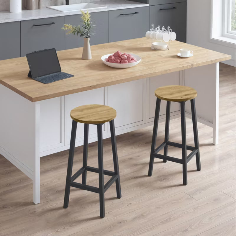 Barstol Rund Ø32x65 cm Artisan Eg og Sort Stål