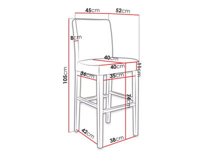 Barstol S95 45x52 cm Bøgetræ