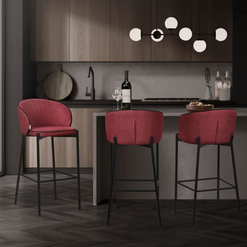 Barstol Sæt 2 Stk 76 cm Rød