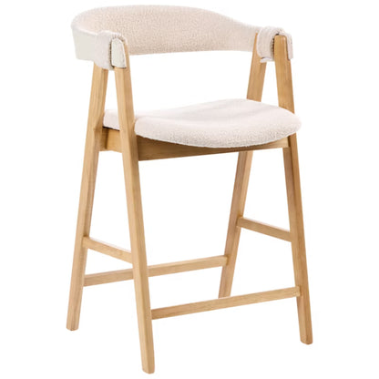 Barstol Sæt af 2 Bouclé Lys Brun og Beige