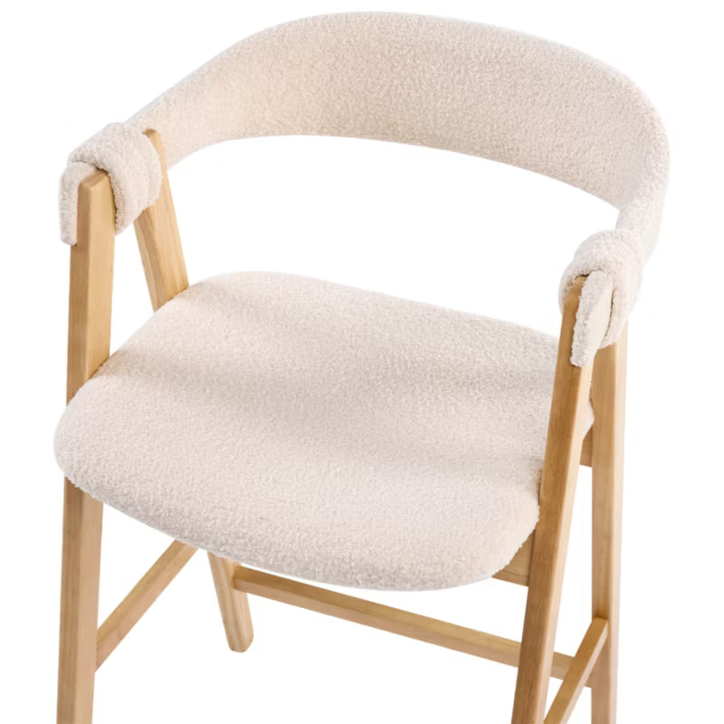 Barstol Sæt af 2 Bouclé Lys Brun og Beige