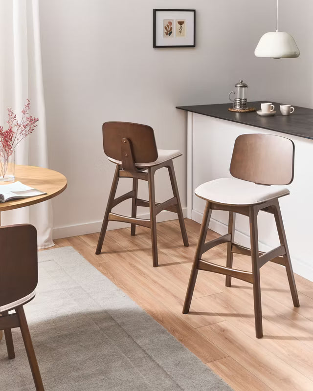 Barstol Sæt Charleston 47x50x92 cm Brun/Beige