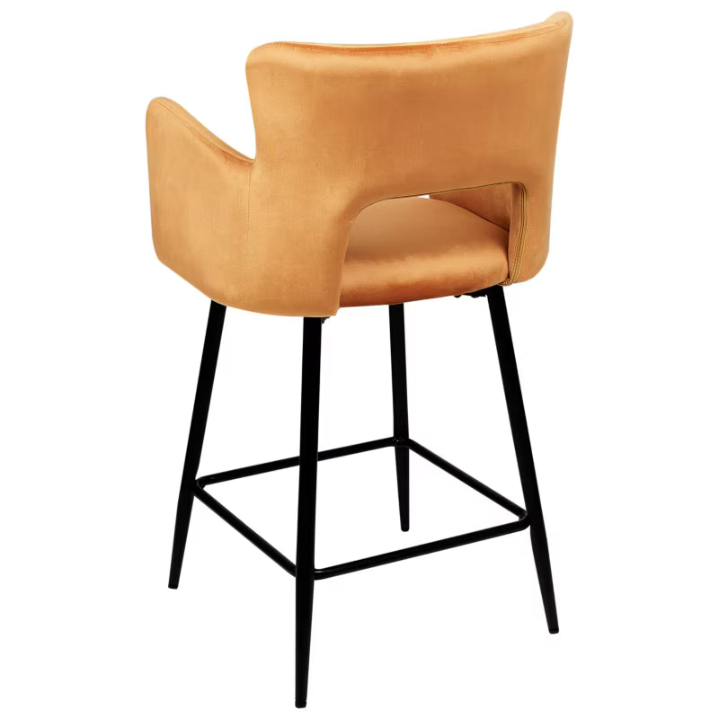 Barstol Sæt Med 2 Sanilac Velour Orange