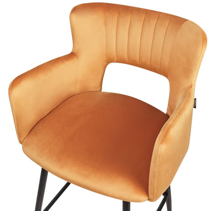 Barstol Sæt Med 2 Sanilac Velour Orange