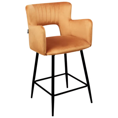 Barstol Sæt Med 2 Sanilac Velour Orange