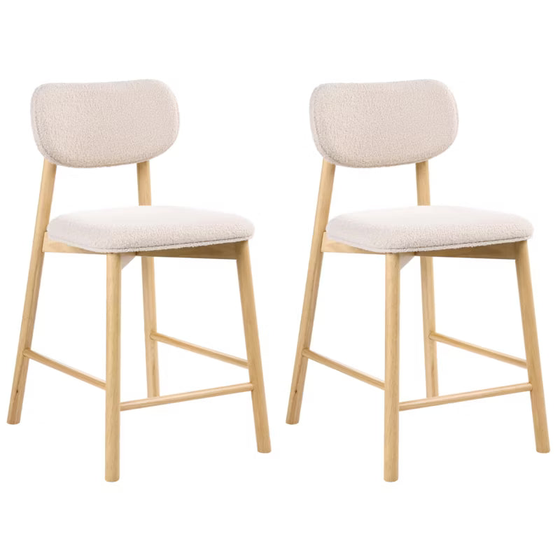 Barstol Sæt Mills 51x61x96 cm Bouclé Beige