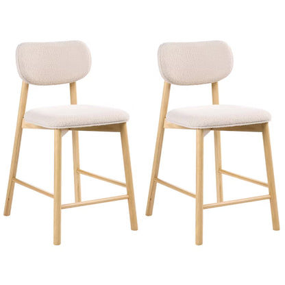 Barstol Sæt Mills 51x61x96 cm Bouclé Beige
