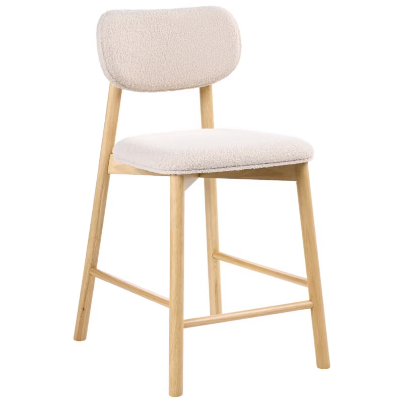 Barstol Sæt Mills 51x61x96 cm Bouclé Beige