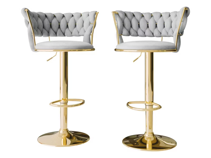 Barstol Sæt Muz 50x48 cm Grå Guld 2 Stk.