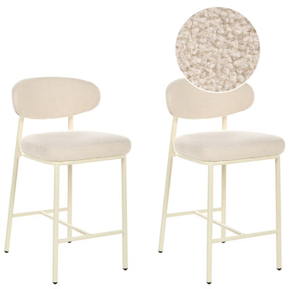 Barstol Sæt Unity Bouclé Lys Beige 2 Stk