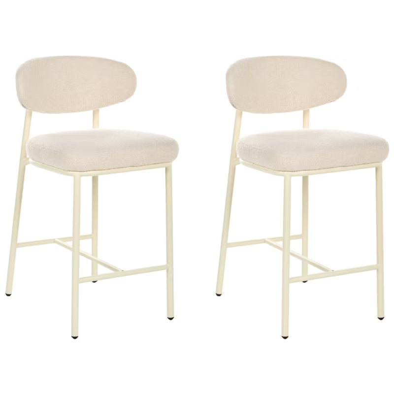 Barstol Sæt Unity Bouclé Lys Beige 2 Stk
