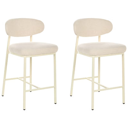 Barstol Sæt Unity Bouclé Lys Beige 2 Stk