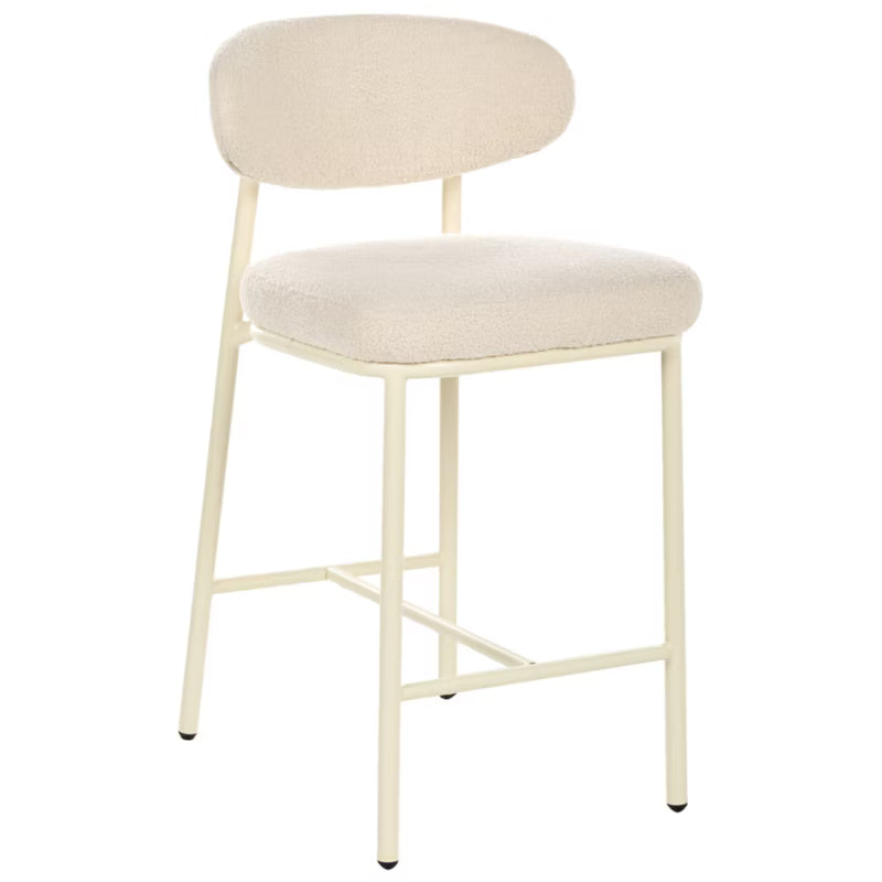 Barstol Sæt Unity Bouclé Lys Beige 2 Stk