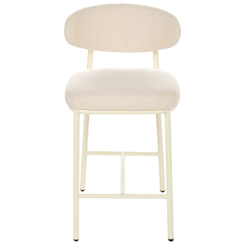 Barstol Sæt Unity Bouclé Lys Beige 2 Stk